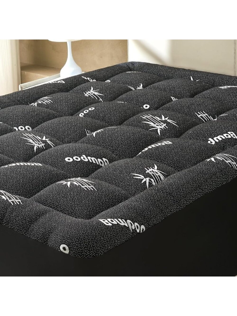 Queen Mattress Topper - Soft Bamboo Pillow Top, Cooling Pad for Back Pain, Deep